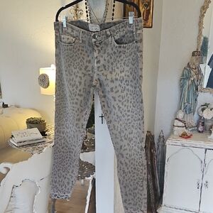 Current/Elliott Gray Leopard Skinny Jeans